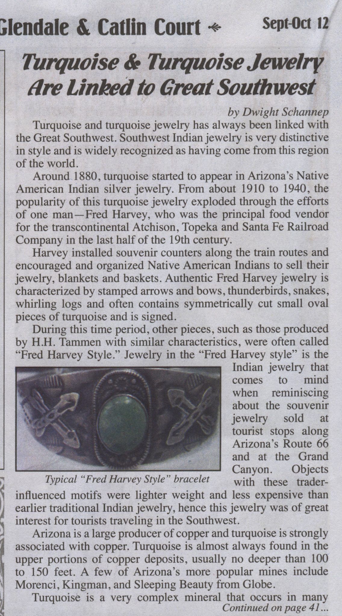 Fred Harvey Jewelry Article