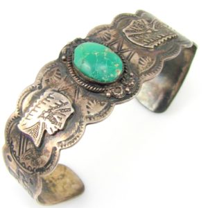 Fred Harvey Cuff with Indian Bust