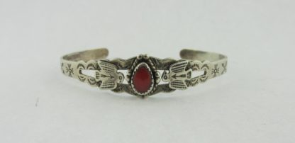 Maisel's Coral and Silver Thunderbird Bracelet
