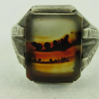 Fred Harvey Era Picture Agate Ring