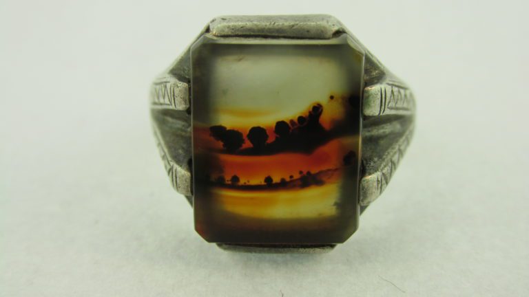 Fred Harvey Era Picture Agate Ring