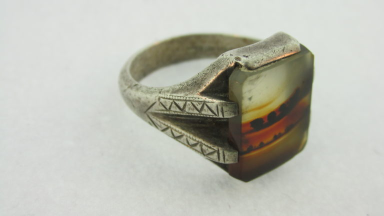 Fred Harvey Era Picture Agate Ring