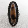 Tiger Eye and Sterling Silver Fred Harvey Ring