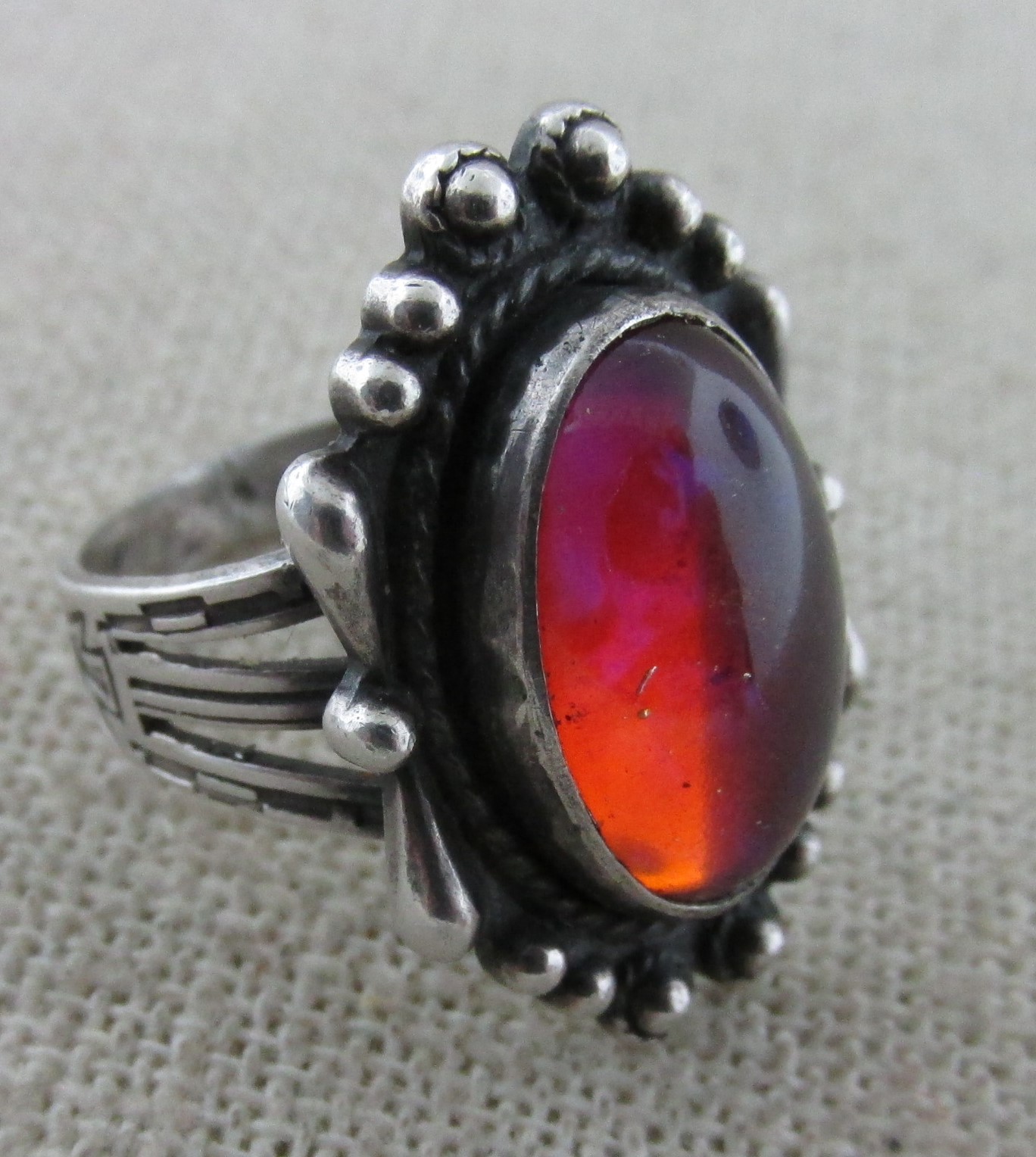 😢 SOLD – DRAGON’S BREATH Sterling Silver Fred Harvey Ring|