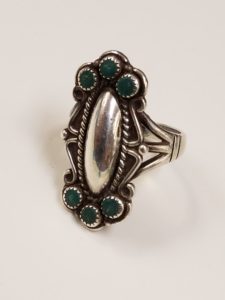 Fred Harvey ring with Faux Turquoise