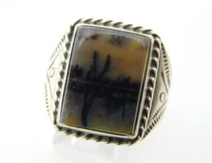 Fred Harvey Picture Agate Ring