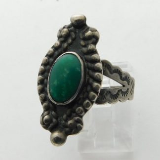 Fred Harvey Sterling Silver and Turquoise Adjustable Ring