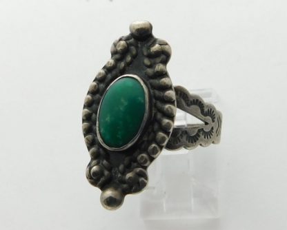 Fred Harvey Sterling Silver and Turquoise Adjustable Ring