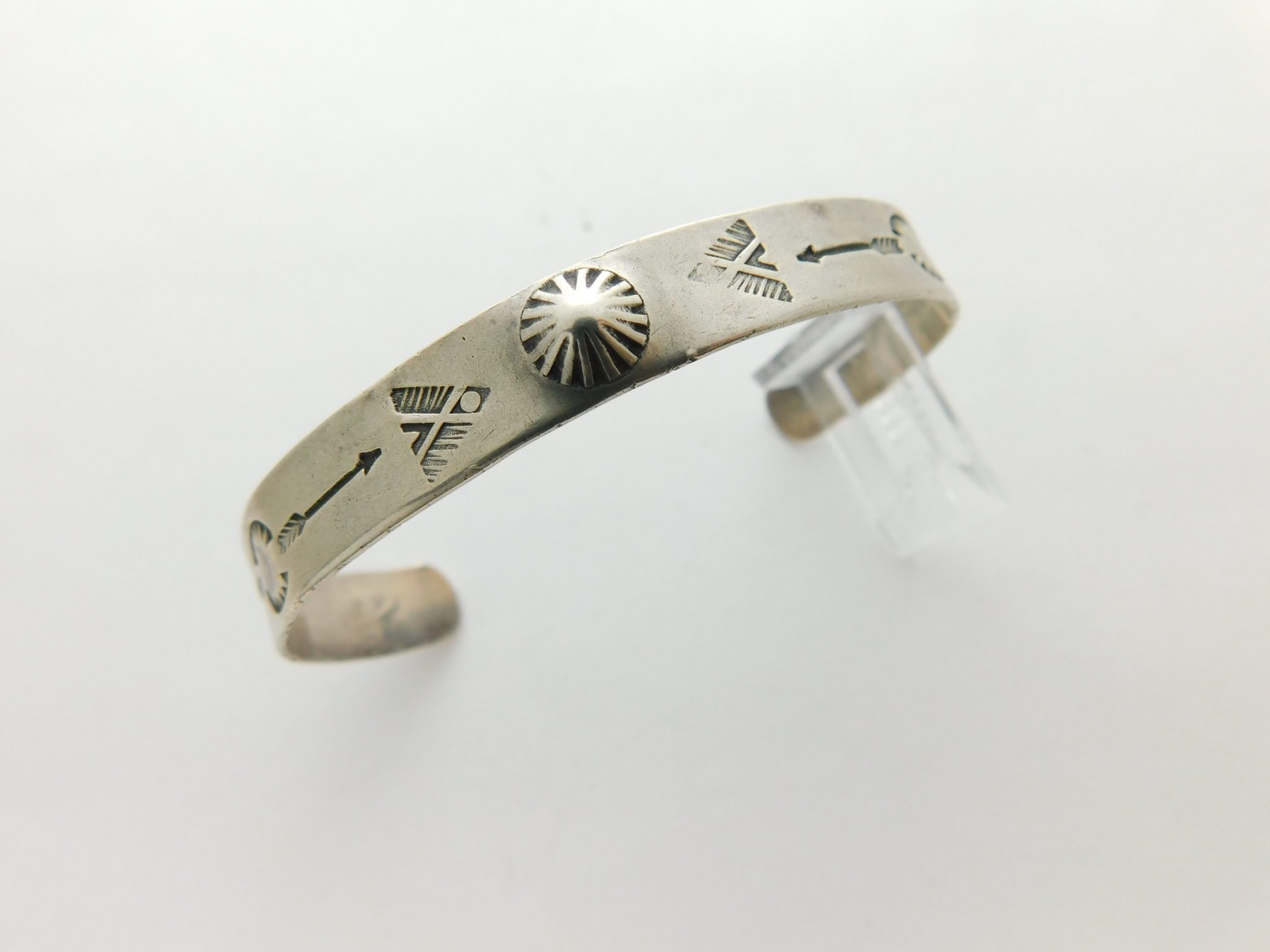 SILVER REPOUSSE Center Cone and Arrow Fred Harvey Bracelet