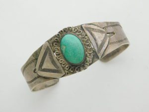 Fred Harvey Bracelet with Stamped Triangle Shields c. 1930's