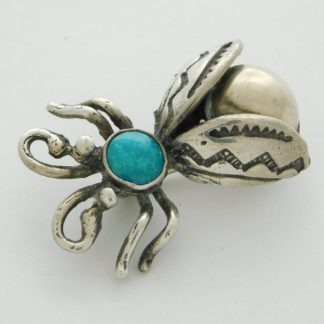 MAISEL’S TRADING POST Sterling Silver and Turquoise Lady Bug Pin
