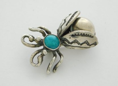 MAISEL’S TRADING POST Sterling Silver and Turquoise Lady Bug Pin