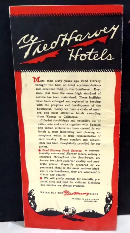 Fred Harvey Hotels Brochure